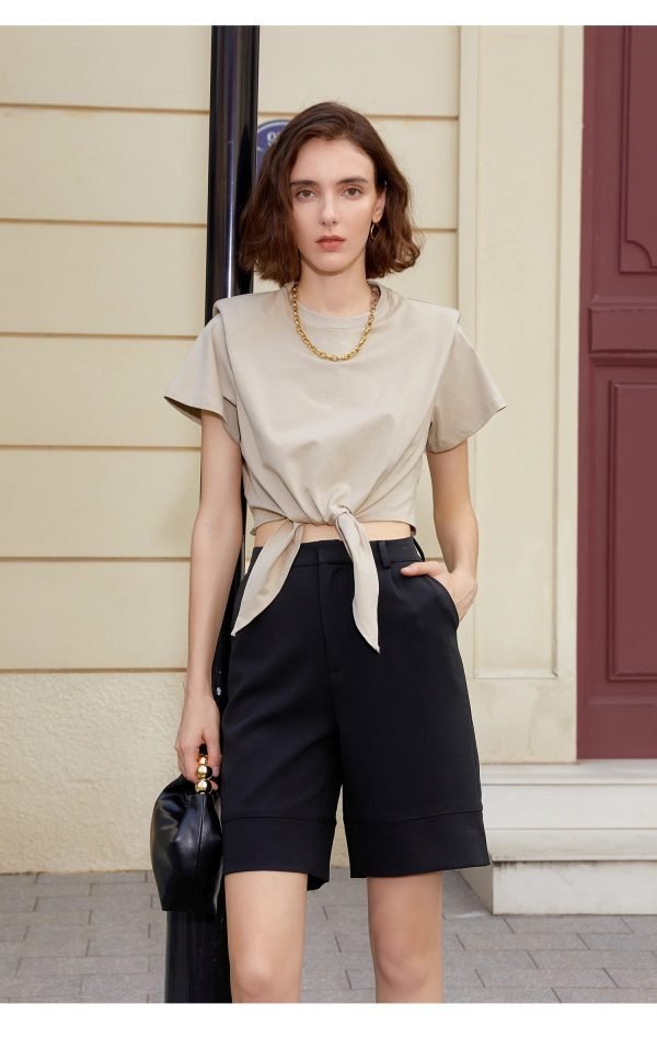 HIGH-WAISTED SLIM SHORT - 图片 5