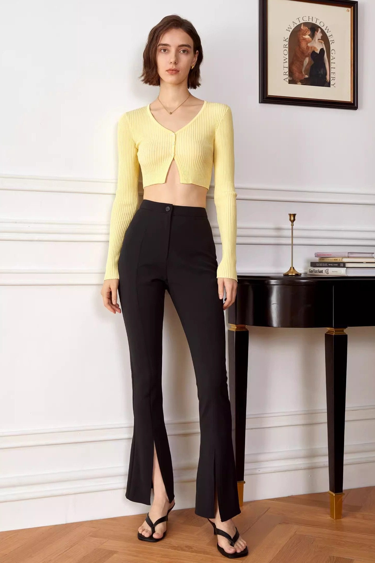 FLARED SUIT PANTS
