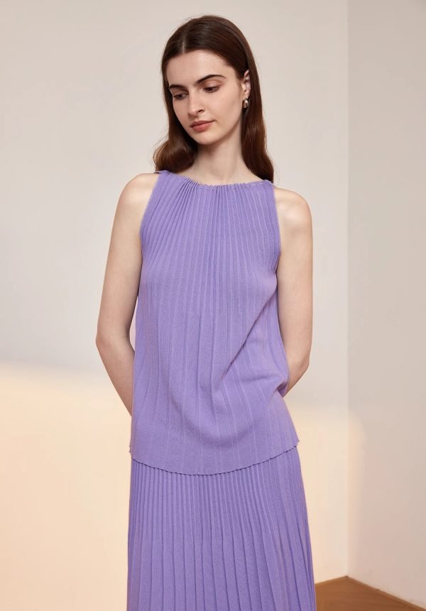 SLEEVELESS TOP PLEATED SKIRT - 图片 6
