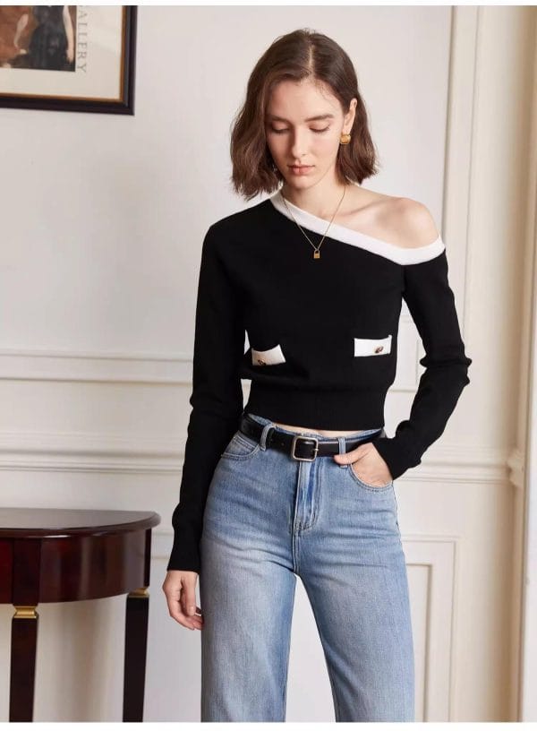 ONE-SHOULDER SWEATER - 图片 4