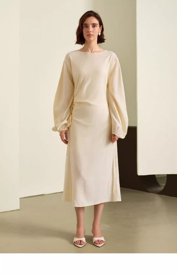ROUND NECK FRENCH DRESS - 图片 4