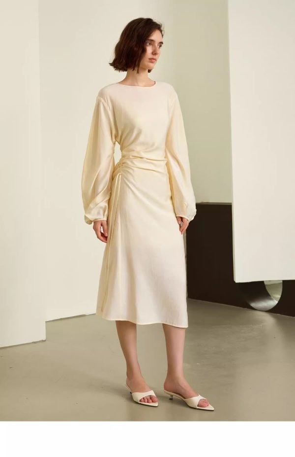 ROUND NECK FRENCH DRESS - 图片 5