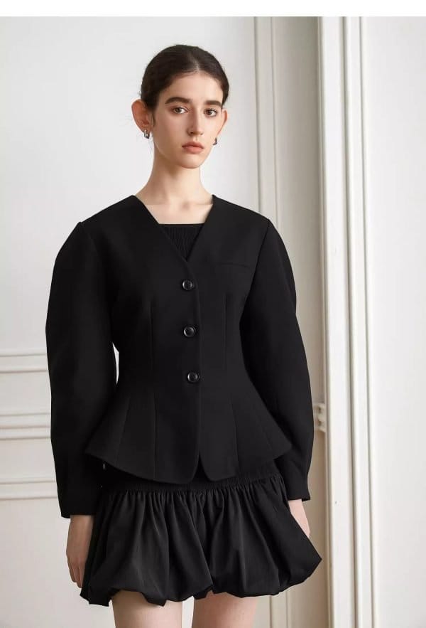 V-NECK CASUAL SHORT JACKET - 图片 4