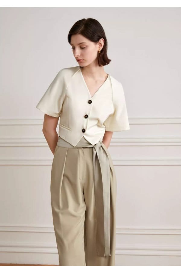 LACE UP WIDE LEG PANTS - 图片 5