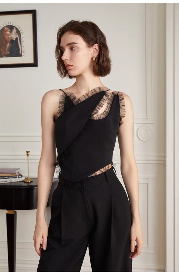 SPLICING CAMISOLE VEST - 图片 5