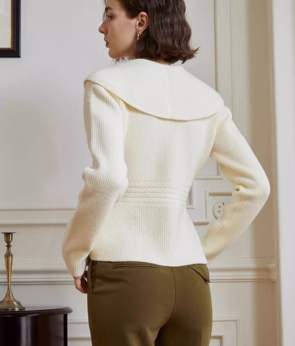 LARGE LAPEL WAISTED SWEATER - 图片 4