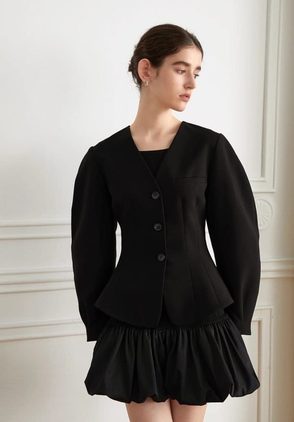 V-NECK CASUAL SHORT JACKET - 图片 6
