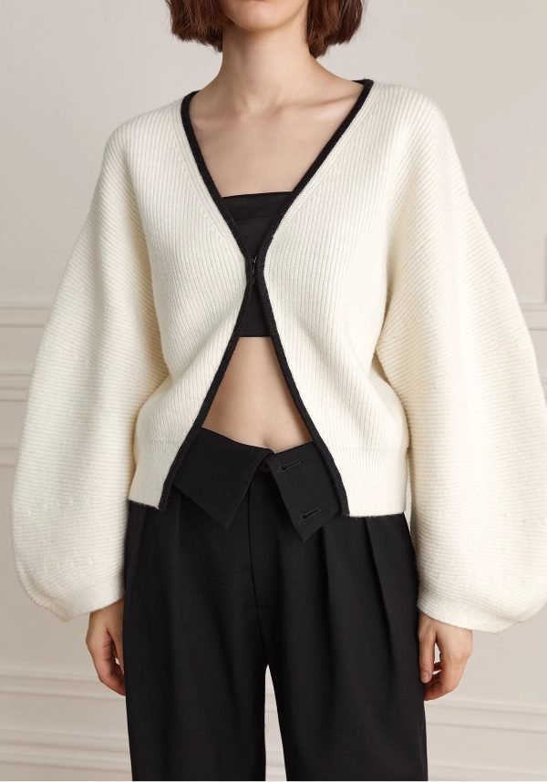 V-NECK SWEATER JACKET - 图片 3
