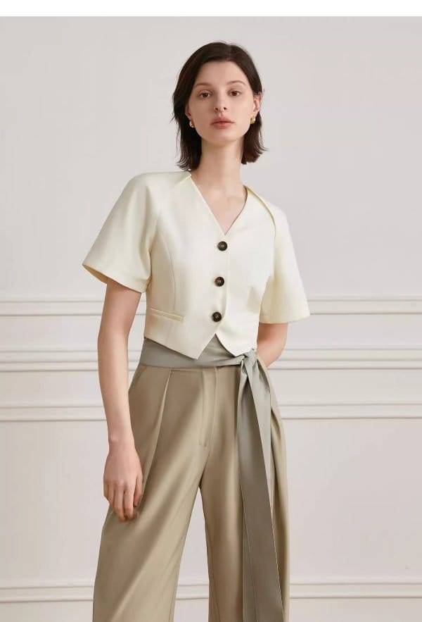 LACE UP WIDE LEG PANTS - 图片 9